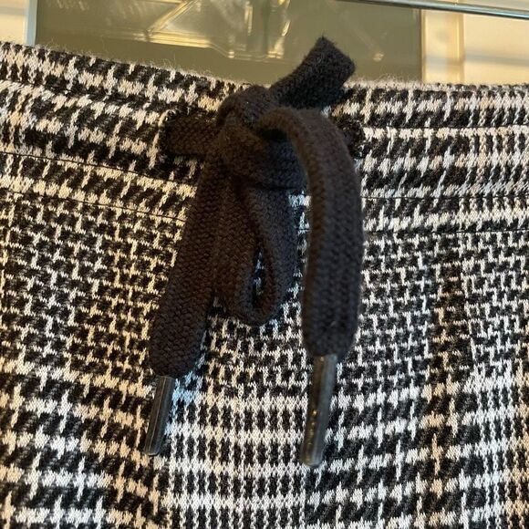 Lands End Pants Womens L Black Houndstooth Cargo Velour Straight Leg Streetwear - Picture 11 of 11